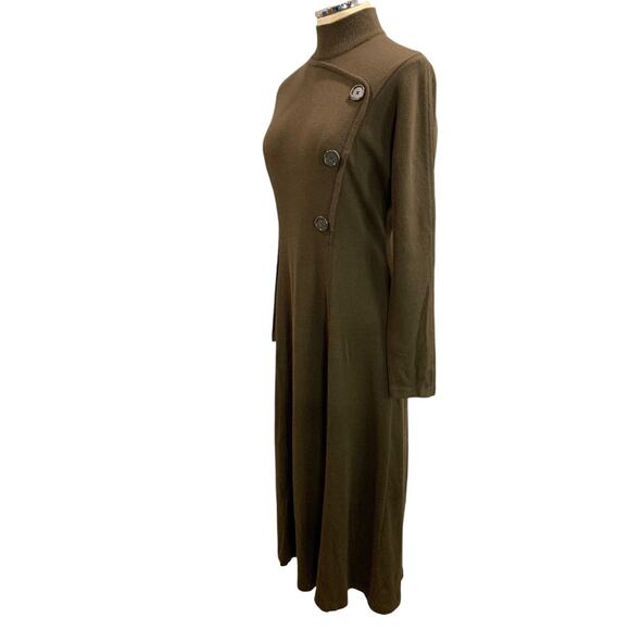 Small Nina Charles for Kasper ASL Wool Blend Sweater Dress 1990s Vintage - Picture 3 of 8